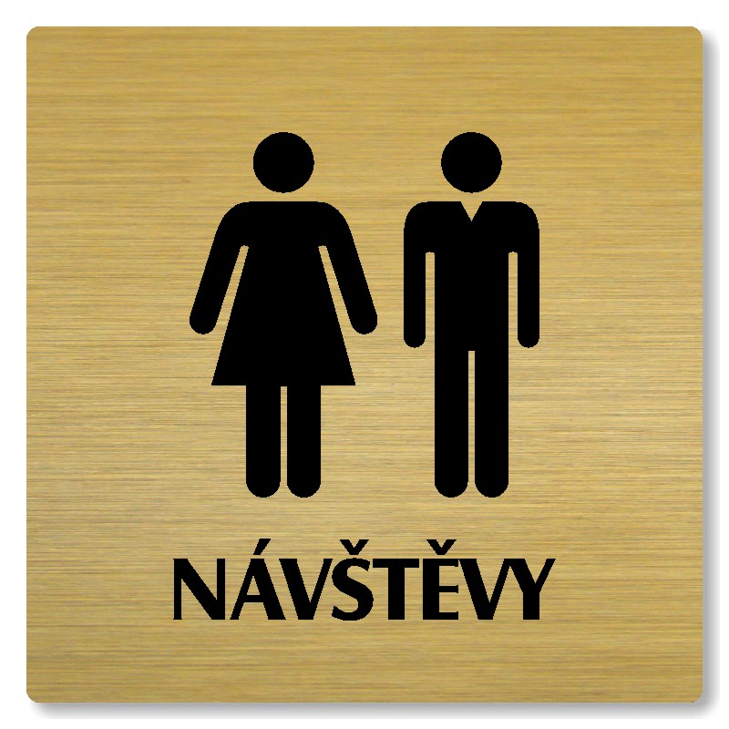 WC návštěvy, 80x80mm, zlatá, Nevada
